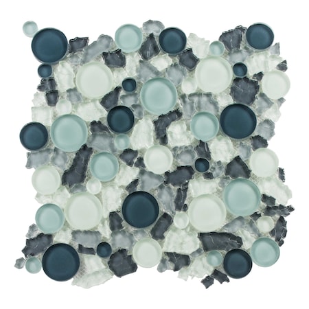 Andova Tiles Fantasia 11.75 in. x 12 in. Glass Pebbles Mosaic Wall & Floor Tile Andova Tiles